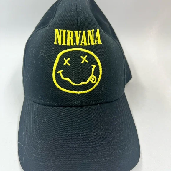Nirvana Snapback Hat Cap Black Smiley Face Logo Licensed 2021 - Picture 11 of 11